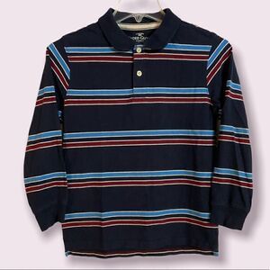 Faded Glory Boys Long Sleeve Collared Striped Tee Shirt